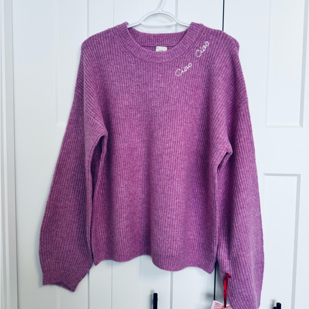 NWT Target Women’s Holiday Crewneck Pullover Sweater- A New Day, Purple/Pink